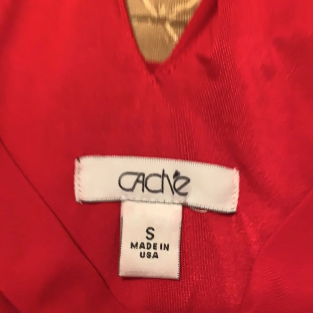 Cache Red Beaded Dress. - Picture 4 of 4
